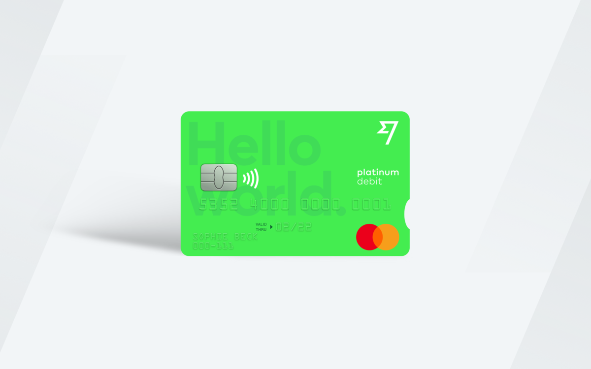 Image of a Transferwise platinum debit card