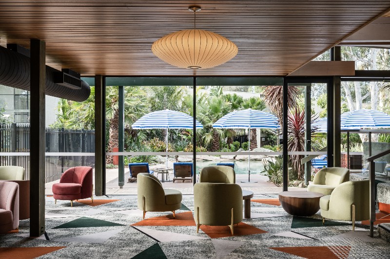 Eden Oak lounge by the pool