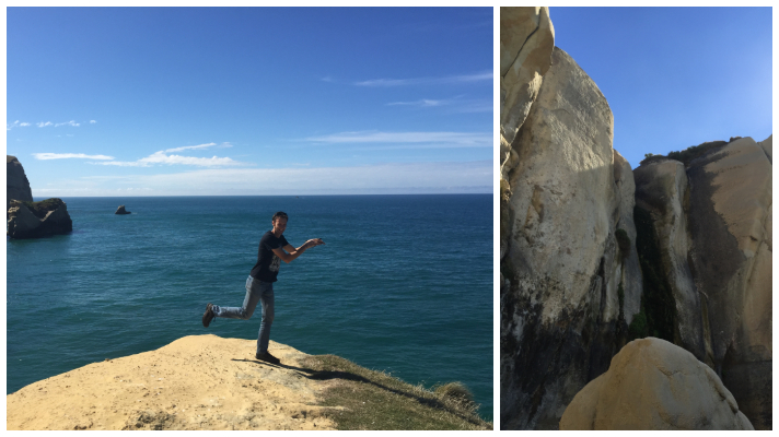 Travel bloggers enjoying tunnel beach