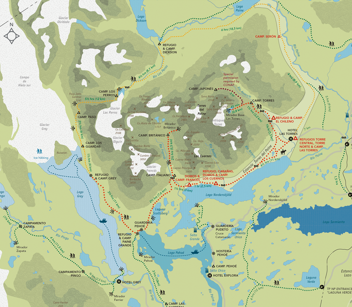 W trek map