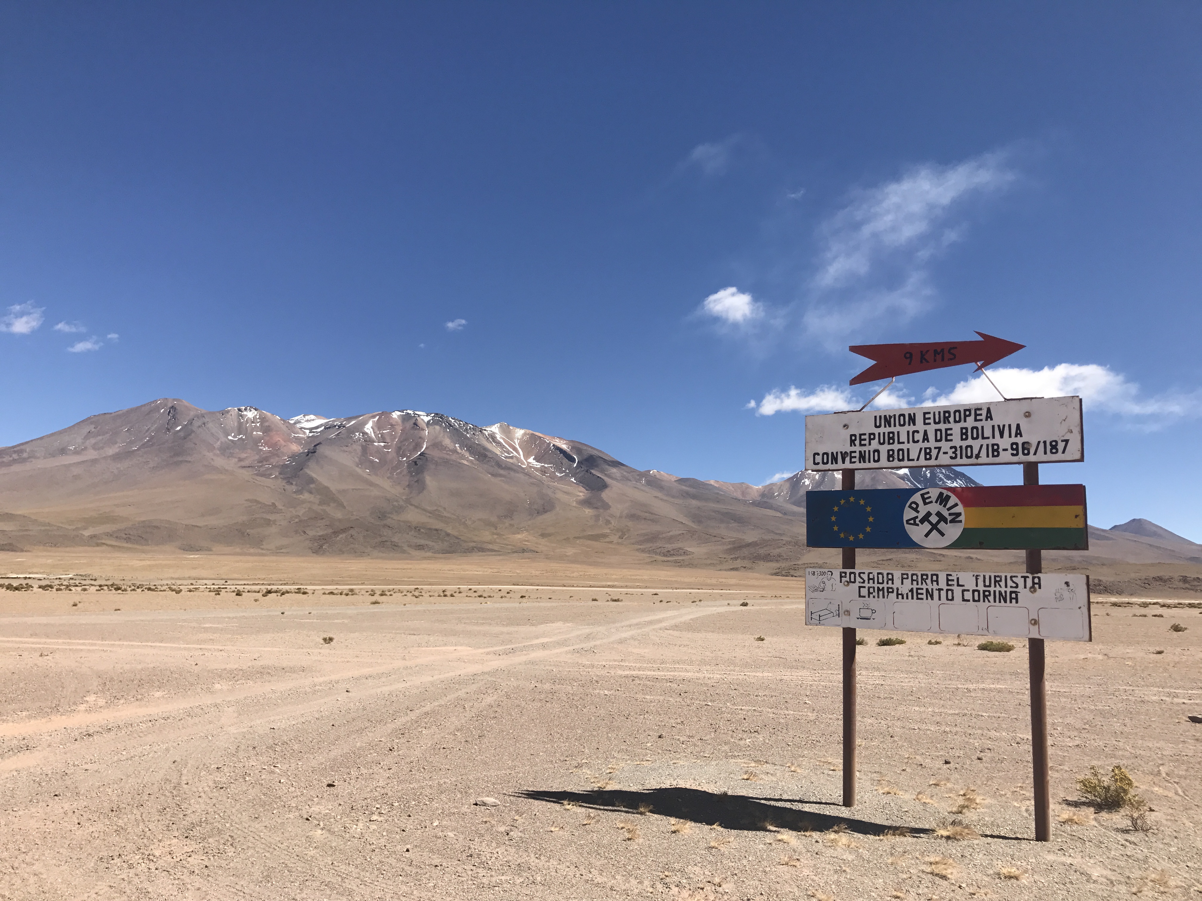 A rare road sign in Bolivia