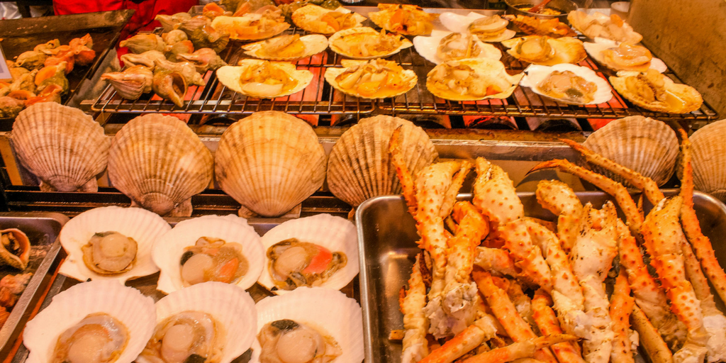 Seafood in Hokkaido Japan