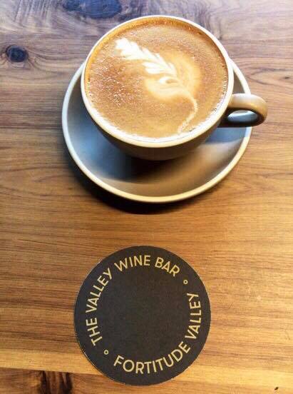 Latte from The Valley Wine Bar Latte from The Valley Wine Bar