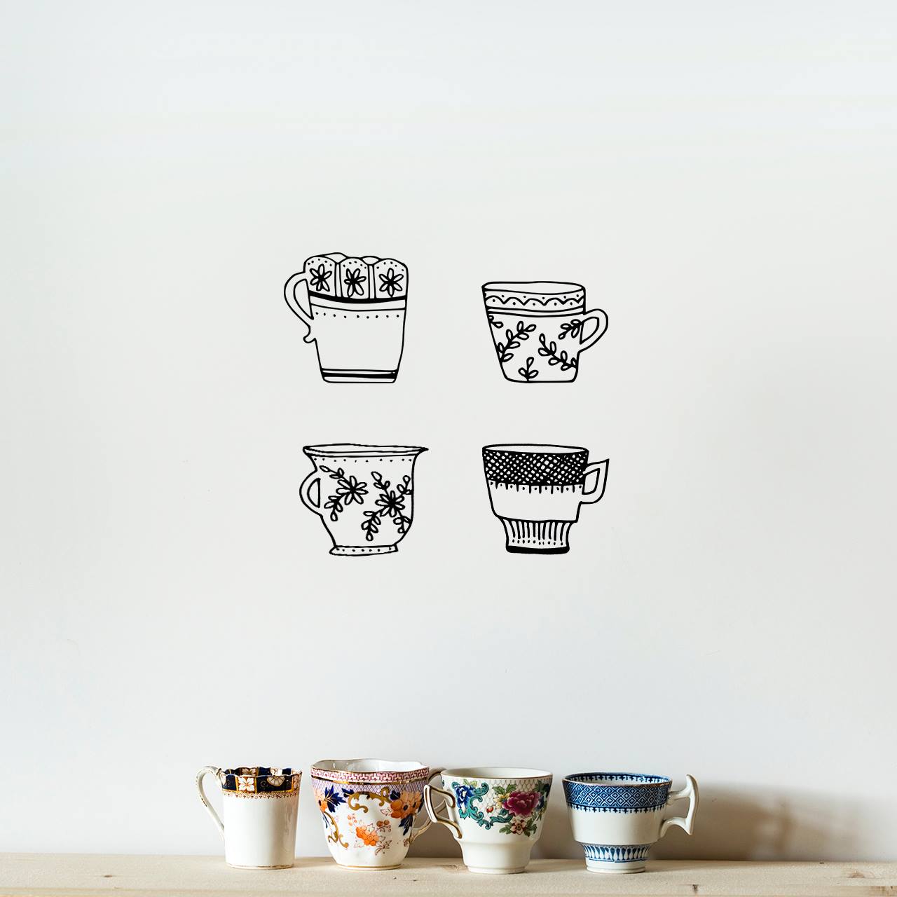 Hand drawn Coffee cups