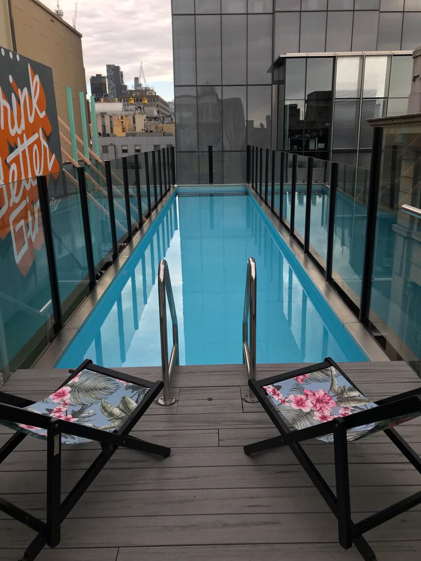 Rooftop pool a the Adelphi Melbourne