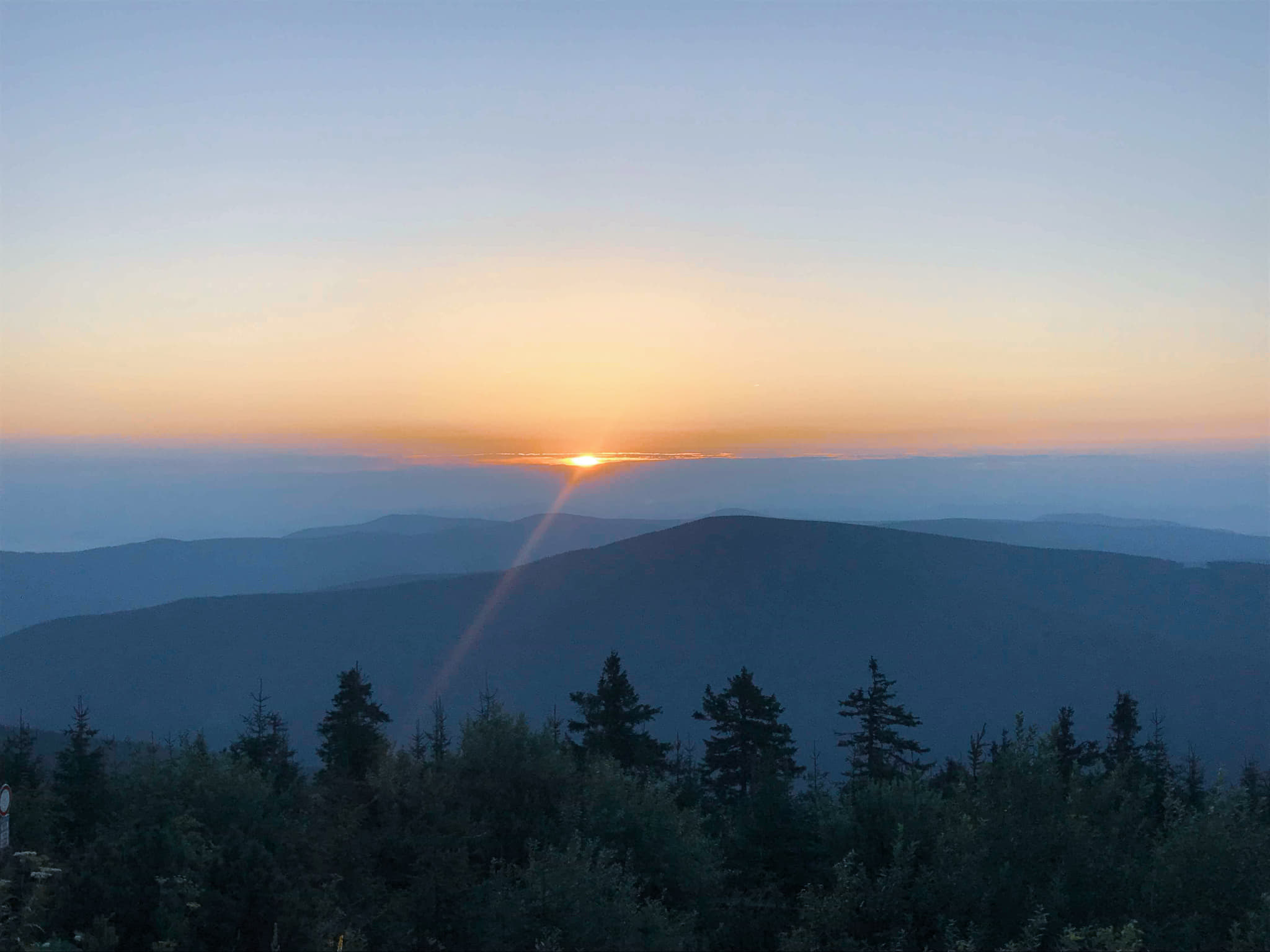 Sunset at Beskydy mountains in Czech Traveling Honeybird