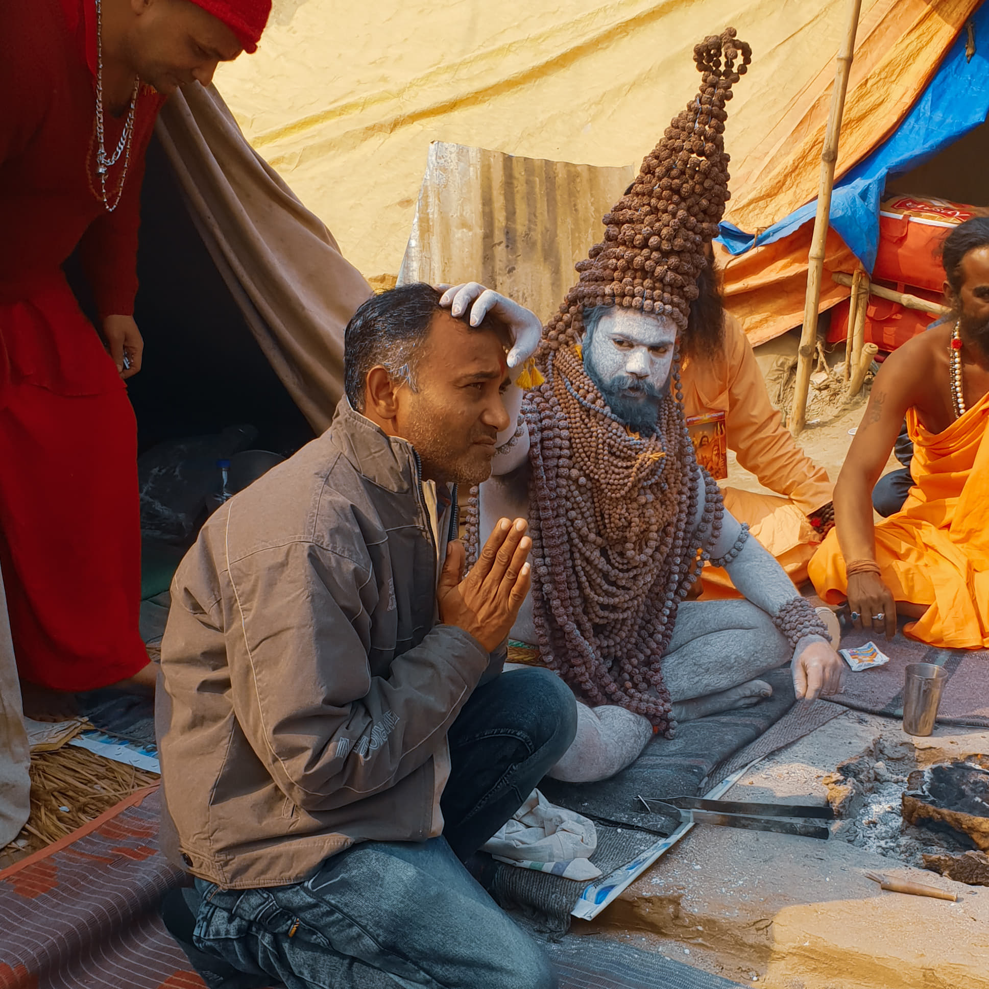 Naga Sadhu blessing Traveling honeybird