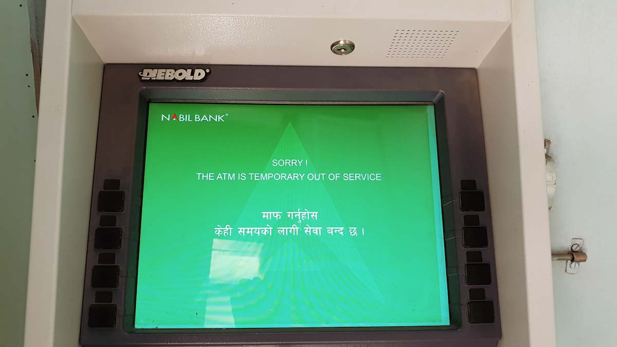 Atm in Nepal Traveling Honeybird