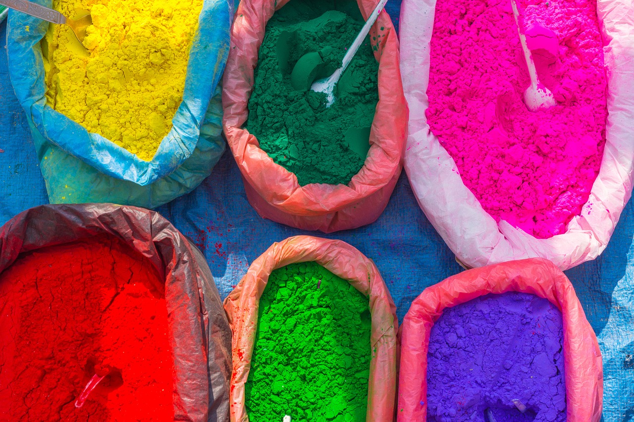 Holi festival coloured powered to buy in Nepal