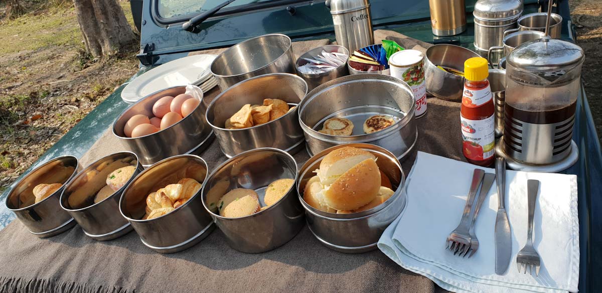 Breakfast on the Jeep Safari Chitwan