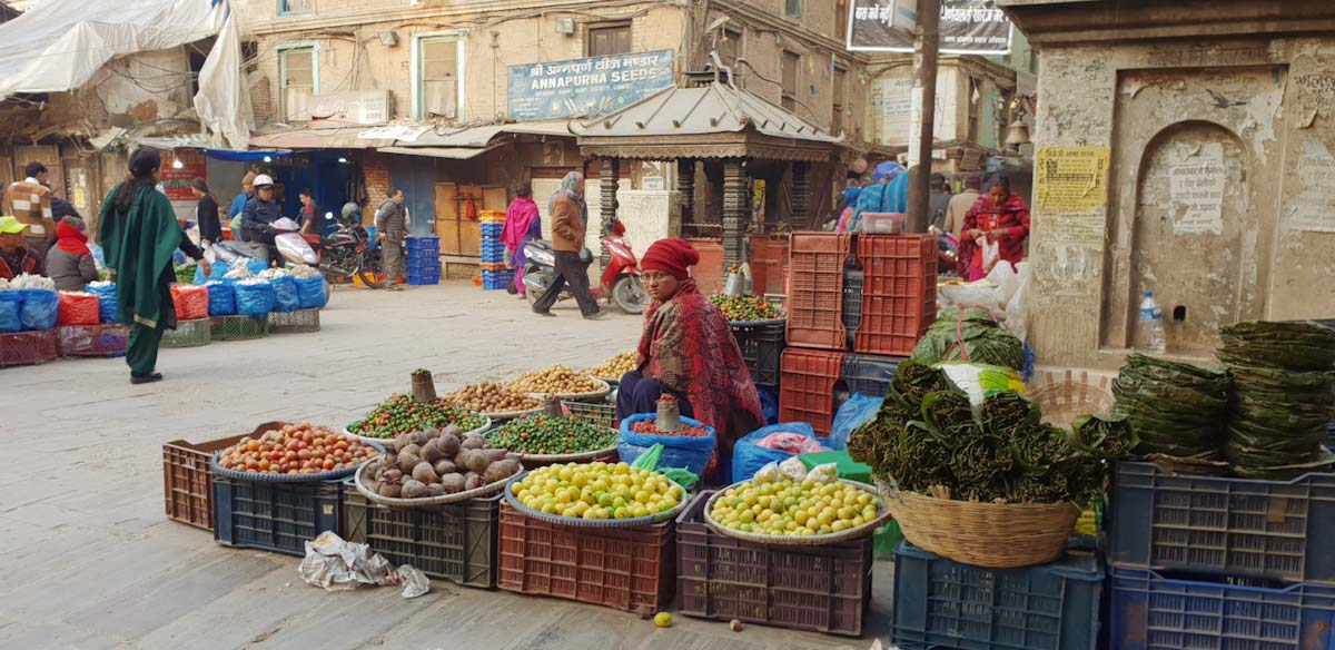 Old food market in Kathmandu