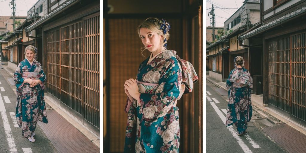 Jean dressed in Kimono in Kyoto