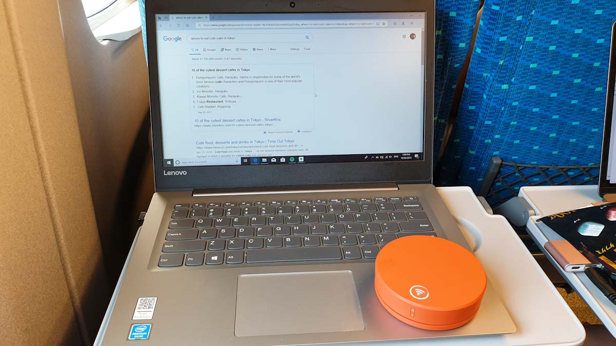 Skyroam on the train in japan