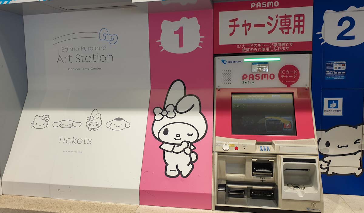 Hello kitty at the train station